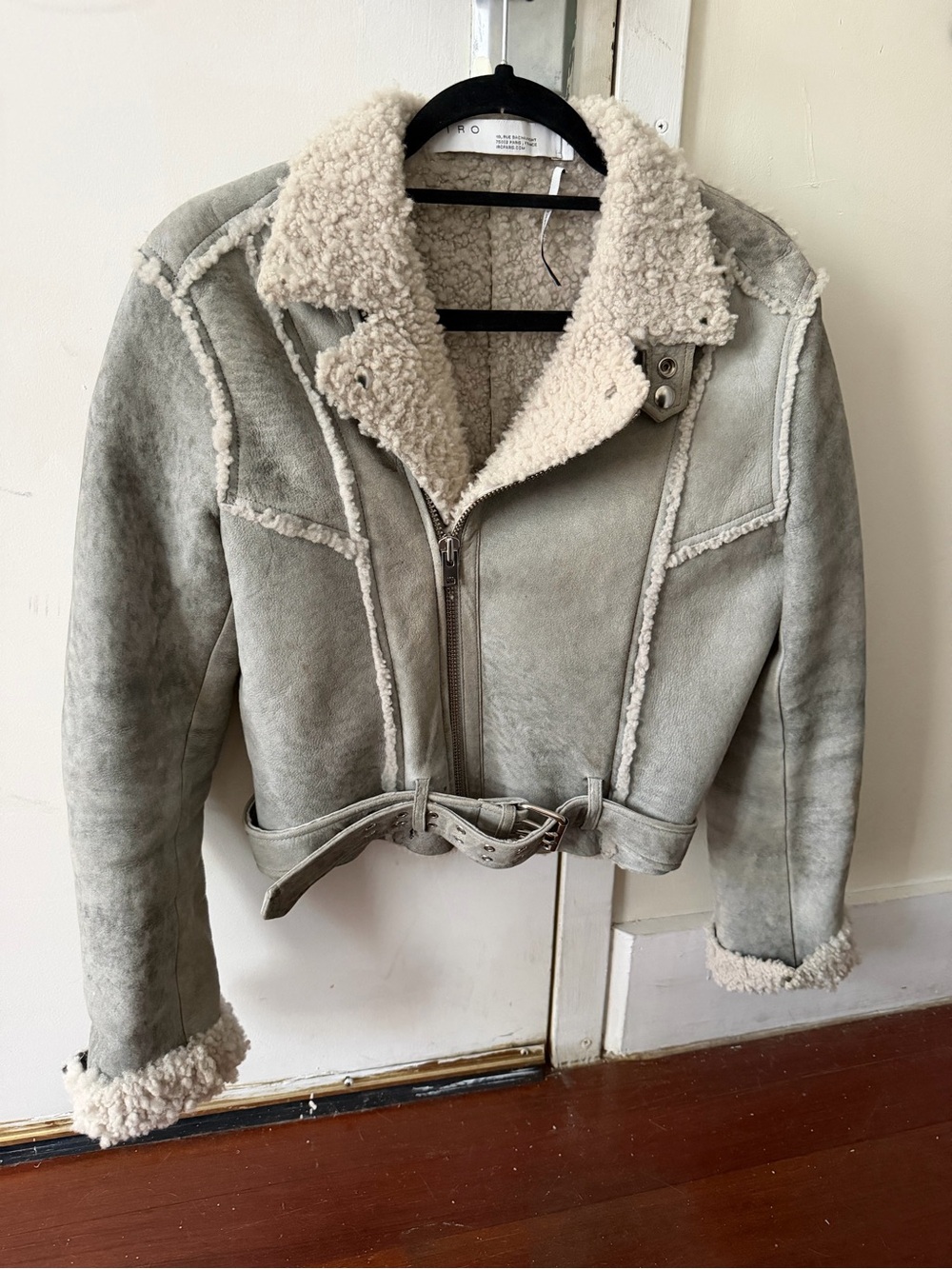 Iro Paris 100% Shearling moto jacket